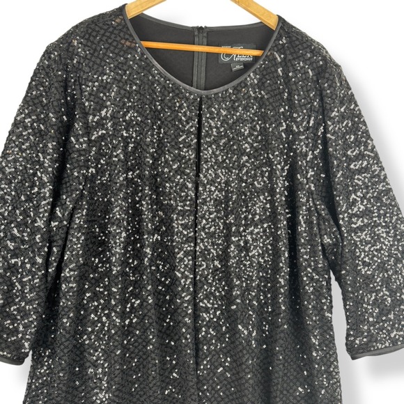 Alex Evenings Sequin Top Womens Plus Size 3X Glam Cocktail Party Volupt Curvy - Picture 7 of 8